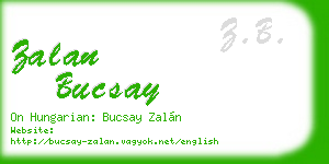 zalan bucsay business card