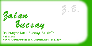 zalan bucsay business card